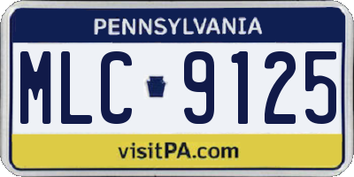 PA license plate MLC9125