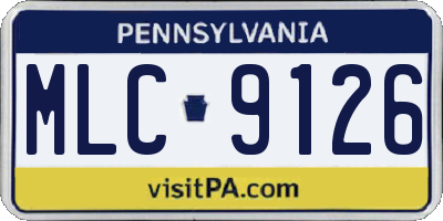 PA license plate MLC9126