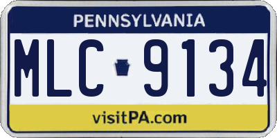 PA license plate MLC9134