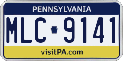 PA license plate MLC9141