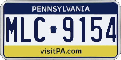 PA license plate MLC9154