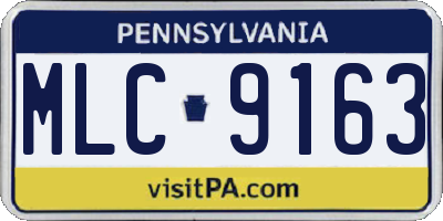 PA license plate MLC9163
