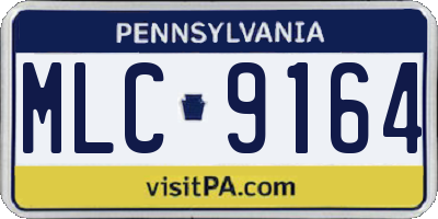 PA license plate MLC9164