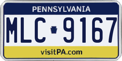 PA license plate MLC9167