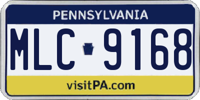 PA license plate MLC9168