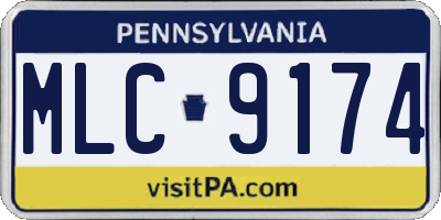 PA license plate MLC9174