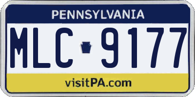 PA license plate MLC9177