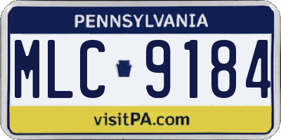 PA license plate MLC9184