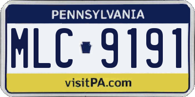 PA license plate MLC9191