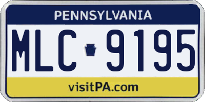 PA license plate MLC9195
