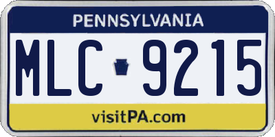 PA license plate MLC9215