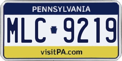PA license plate MLC9219