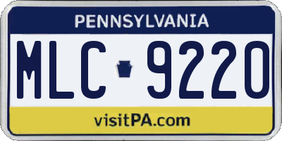 PA license plate MLC9220