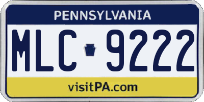 PA license plate MLC9222