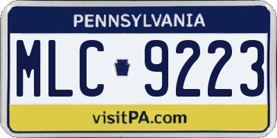 PA license plate MLC9223