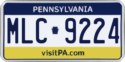 PA license plate MLC9224