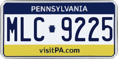 PA license plate MLC9225