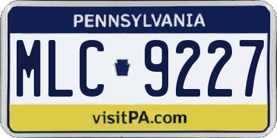 PA license plate MLC9227