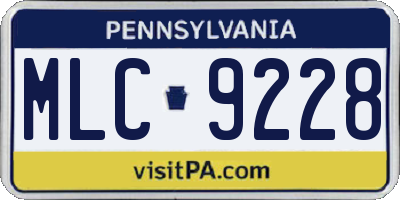 PA license plate MLC9228