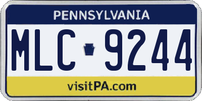 PA license plate MLC9244