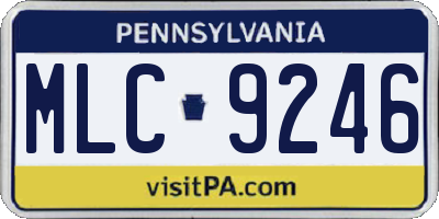 PA license plate MLC9246