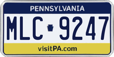 PA license plate MLC9247