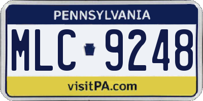 PA license plate MLC9248