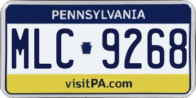 PA license plate MLC9268