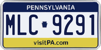 PA license plate MLC9291