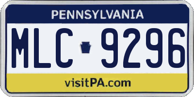 PA license plate MLC9296