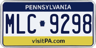 PA license plate MLC9298