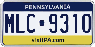 PA license plate MLC9310