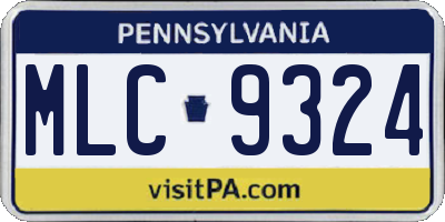 PA license plate MLC9324
