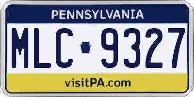 PA license plate MLC9327