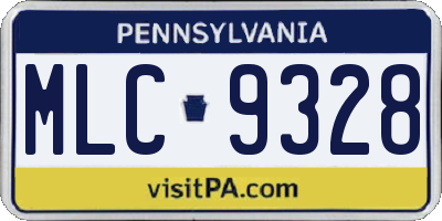 PA license plate MLC9328
