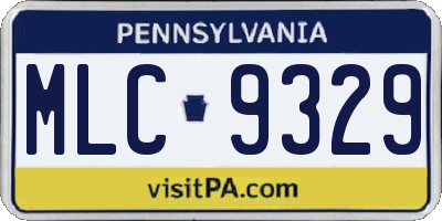 PA license plate MLC9329