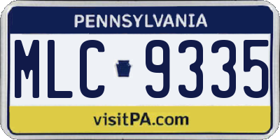 PA license plate MLC9335