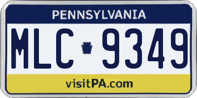 PA license plate MLC9349