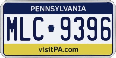 PA license plate MLC9396