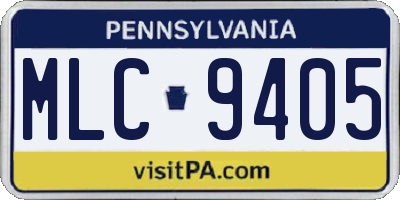 PA license plate MLC9405
