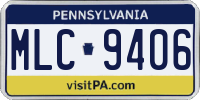 PA license plate MLC9406
