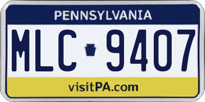 PA license plate MLC9407