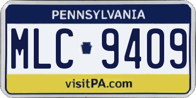 PA license plate MLC9409