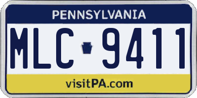 PA license plate MLC9411