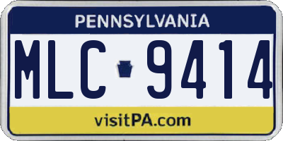 PA license plate MLC9414