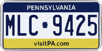 PA license plate MLC9425