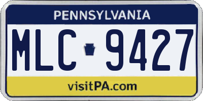 PA license plate MLC9427