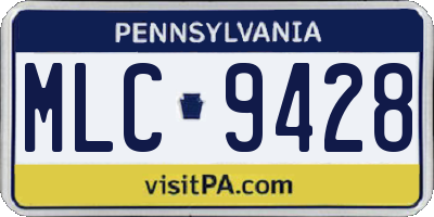 PA license plate MLC9428