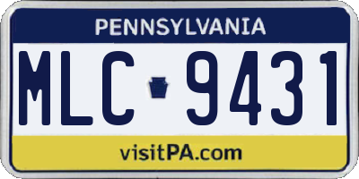 PA license plate MLC9431