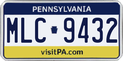 PA license plate MLC9432